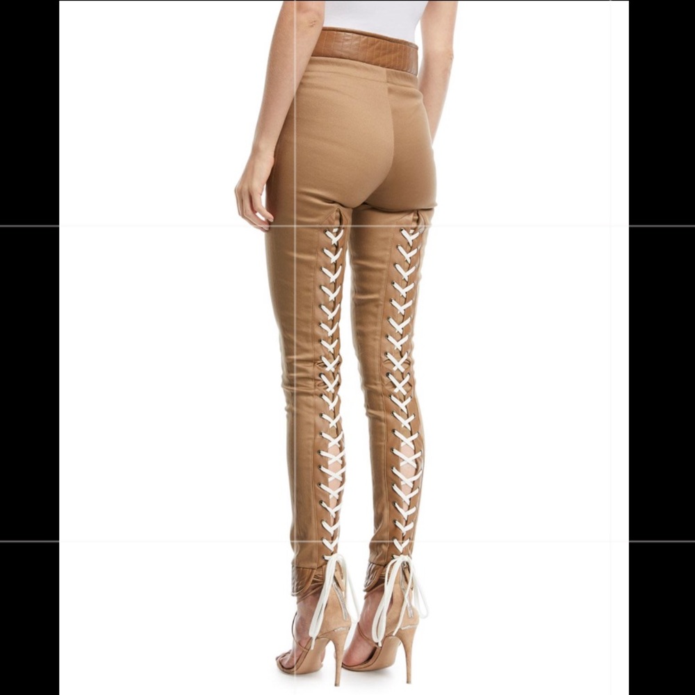 Monse lace up leather pants size 4